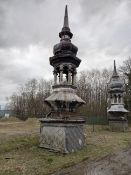 Monumental castle towers, construction in oak lined up with lead. H10Ã 12meter width 2,40x2.40 m