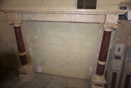 Fireplace in brown marble 19th H146x184x36
