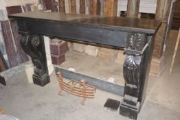 Fireplace in black marble De Mazy H104x164x45