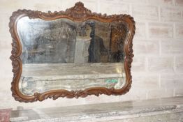 Mirror with frame in wood 19th H77x100