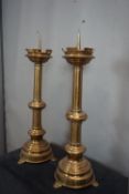 Couple candlesticks in copper H75