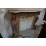Finely sculpted fireplace in marble H120x170x33