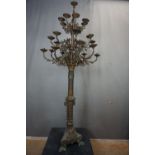 Monumental neogotic candlestick in copper and bronze 19th H205