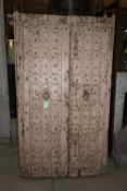Double door in wood and wrought iron H194x114