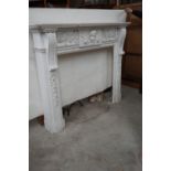 Fireplace in white marble H144x170x33