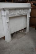 Fireplace in white marble H144x170x33