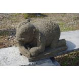 Sculpture of elephant in stone H30x60x50