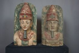 Mongolia, Tribal Art, Couple Bustes of Pharaoh H49
