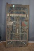 Africa, sculpted panel / door in wood, Dogon tribe in Mali H192X92