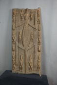 Africa, panel with krocodil in wood (Mali) H110X49