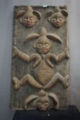 Africa, art tribal, panel / Style of a Punu Door Gabon H120x65