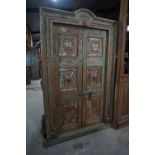 Double door / temple door in wood, Polychrome H218X133