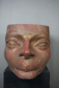 Africa, a cup in the form of a head in Polyester H45x53x60