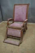 Seat 19th in wood and textile H105x60