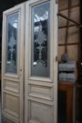 Double door with milk glass H260x145