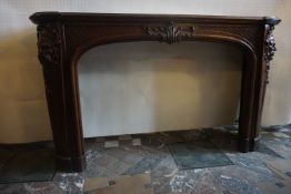 Fireplace in wood 19th H110x185x40