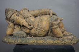 Indian, sculpture of elephant 20th H33x30x74
