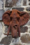 Elephant head in cast iron H40x50x21