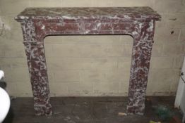 Fireplace in red marble, 19th H105x120x35