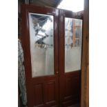 Double door with milk glass H216x140