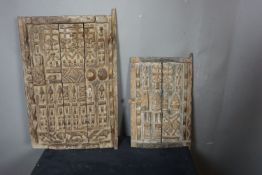 Africa, couple of doors in wood H62 / 41