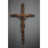 Crucifix in wood, neo-gothic H110X67
