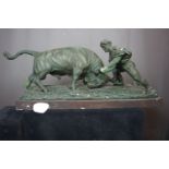 Statue in plaster, bullfight H42x31x85