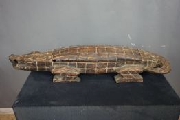 Africa, art tribal, sculpture in wood, crocodil H80x21