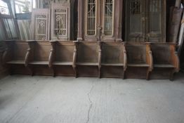 Choir bench in oak 7 seats H102x477x70