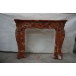 Fireplace in red marble 18th H113x145x27