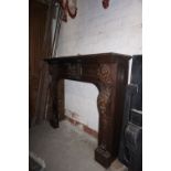 Fireplace in wood 19th H160x182x50