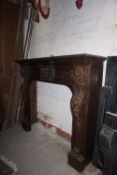 Fireplace in wood 19th H160x182x50