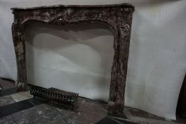Fireplace in Marble Rougede Rance H123x170x26