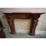 Fireplace in Brown Marble H118x164x34