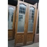 Double door with milk glass H274X135