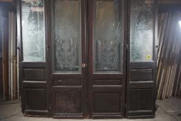 Four-duplic door with milk glass H265X267