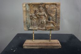 Bas Relief in wood, Oriental H37X30X10