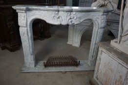 Fireplace in gray marble H132x184x39