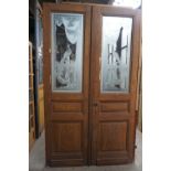 Double door with milk glass H243x140