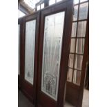 Double door with milk glass H210X139