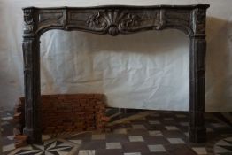 Fireplace in Marble de Marquise 19th H118x160x24