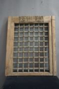Window / grille in wood and wrought iron H87X70