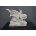 Angel in white marble, l bertrand h28x28x16