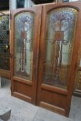 Double door with fire glass H215x150