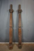 Couple of columns in wood 19th H230