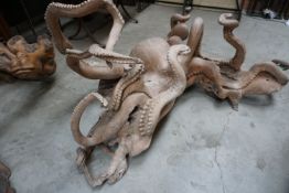 Decorative sculpture, octopus in teak H100x90x180