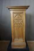 Soccle, neo-gothic in wood, 3 sides edited H120x55x47