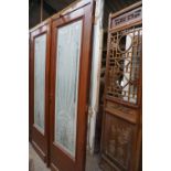 Double door with milk glass H210X139