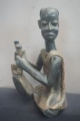 Africa, Art Tribal sculpture in wood H48x25