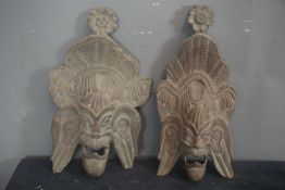 Africa, art tribal, paire masks H43